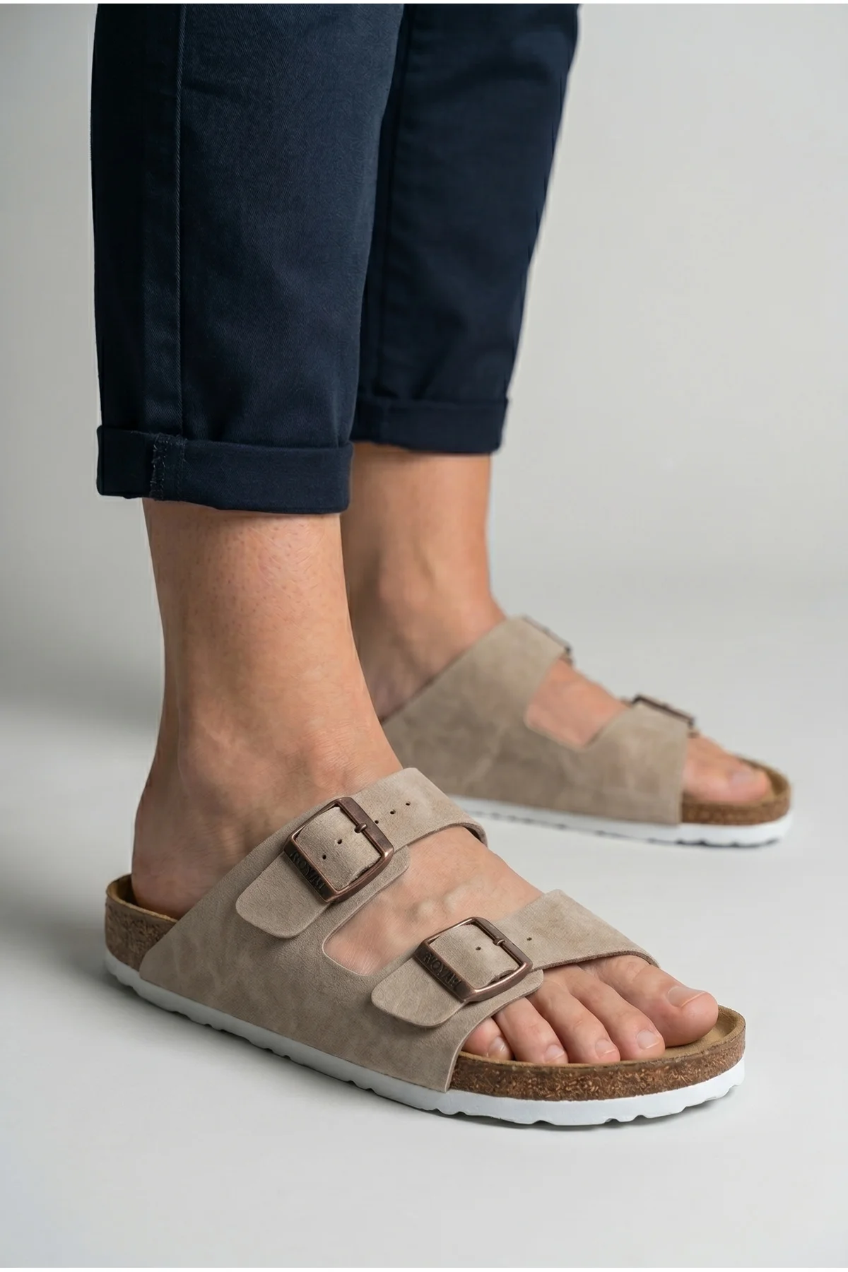 Unisex Ortopedik Tabanlı Konfor Modeli Terlik Çift Bantlı Tokalı 