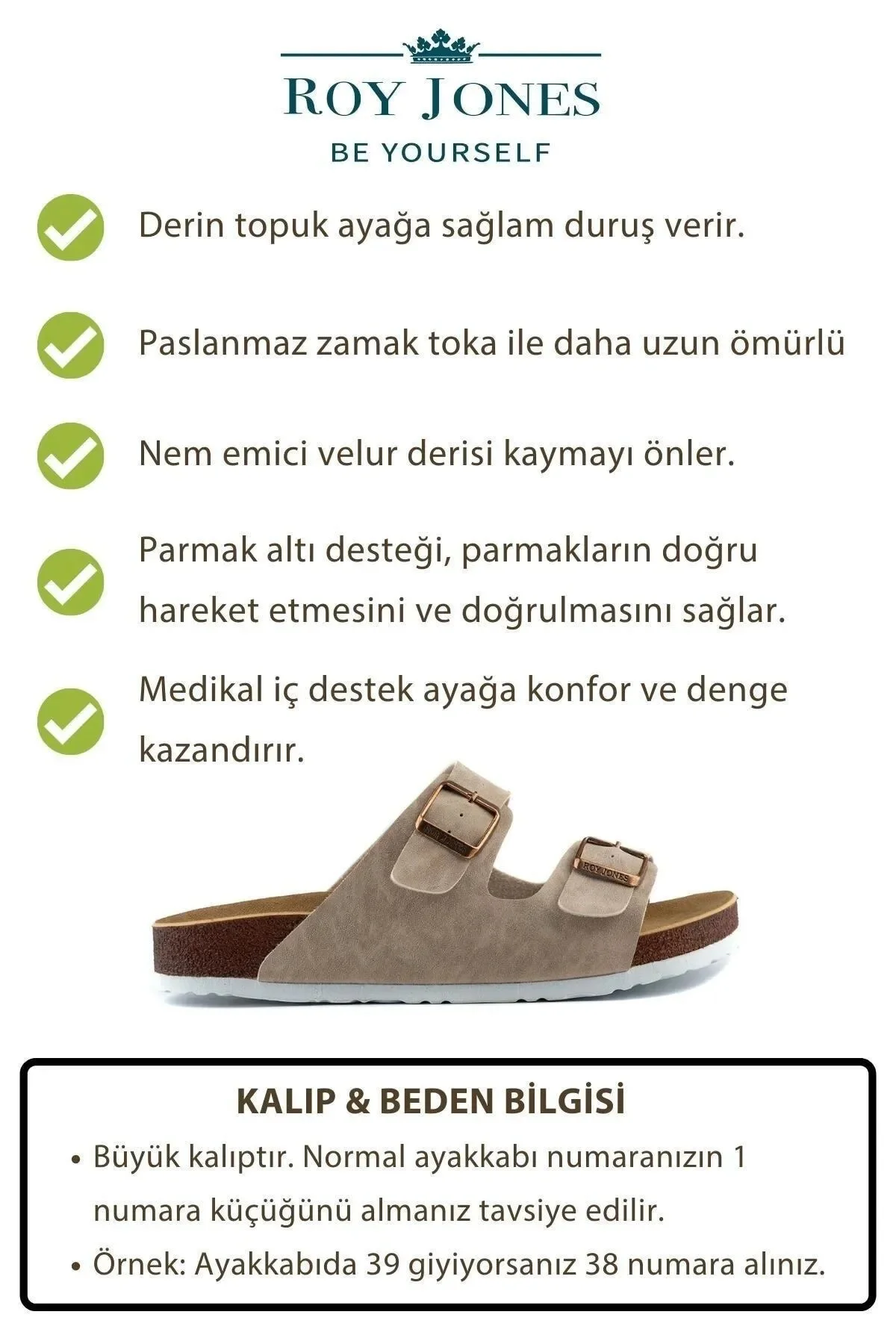Unisex Ortopedik Tabanlı Konfor Modeli Terlik Çift Bantlı Tokalı 
