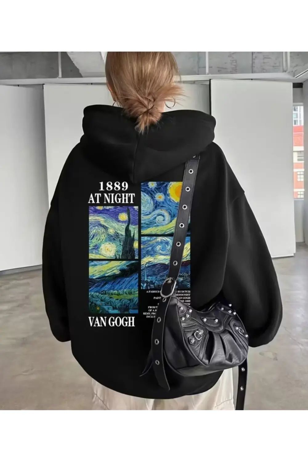 Unisex Oversize /Bay Sırt CHERRİES Baskılı Kapüşonlu Sweatshirt