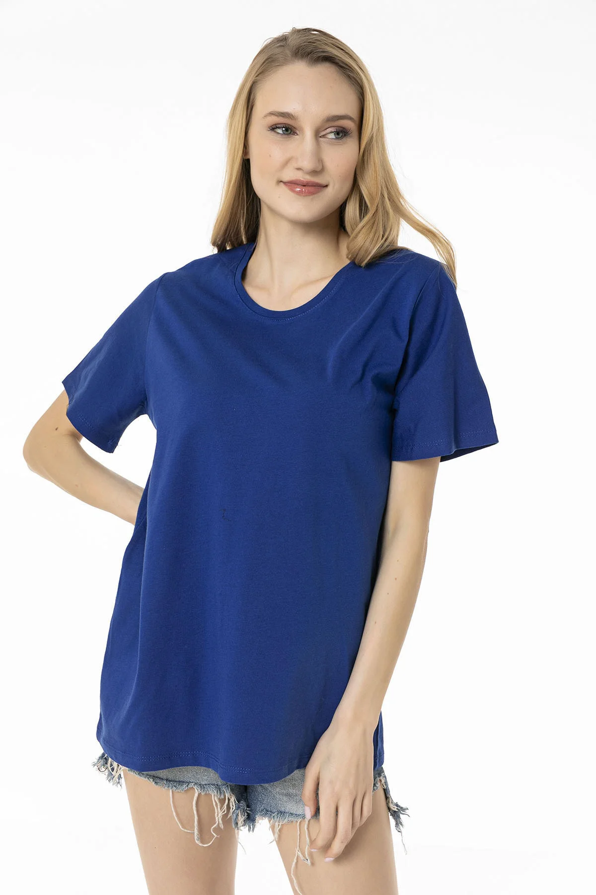Unisex Pamuklu Bisiklet Yaka Kısa Kollu T-shirt