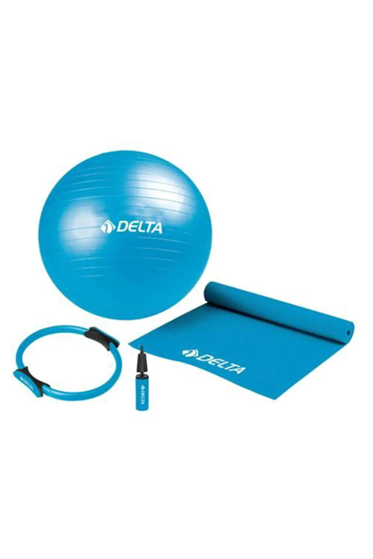 Unisex Pilates Seti - 65 Cm. Pilates Topu + Pompası + Plates Mind