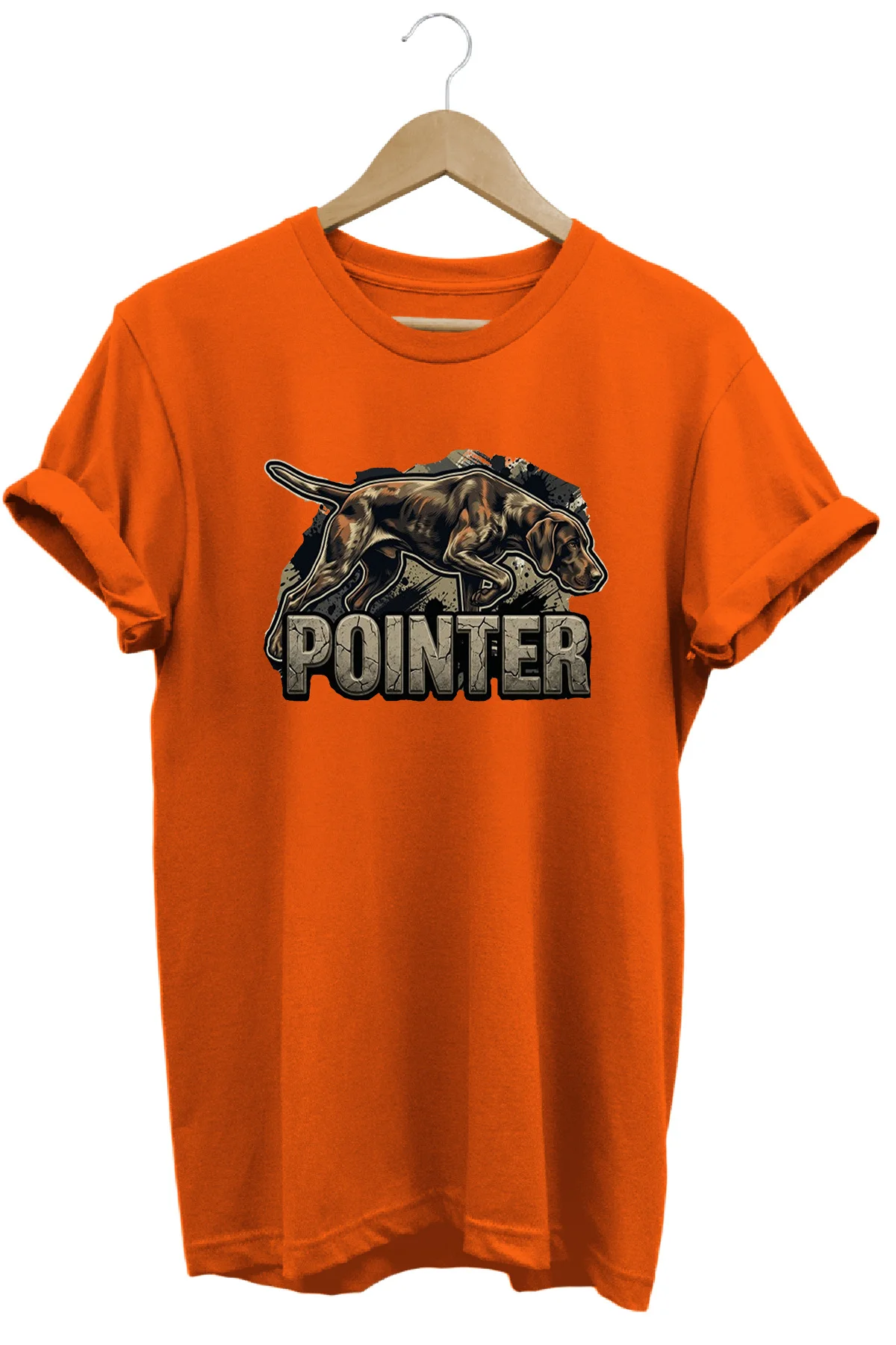 Unisex Pointer Baskılı T-shirt - Premium Köpekler Serisi Bisiklet