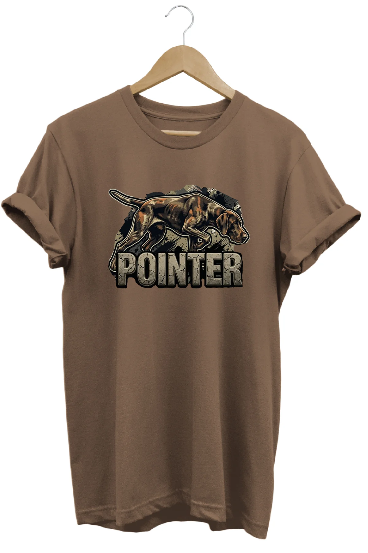 Unisex Pointer Baskılı T-shirt - Premium Köpekler Serisi Bisiklet