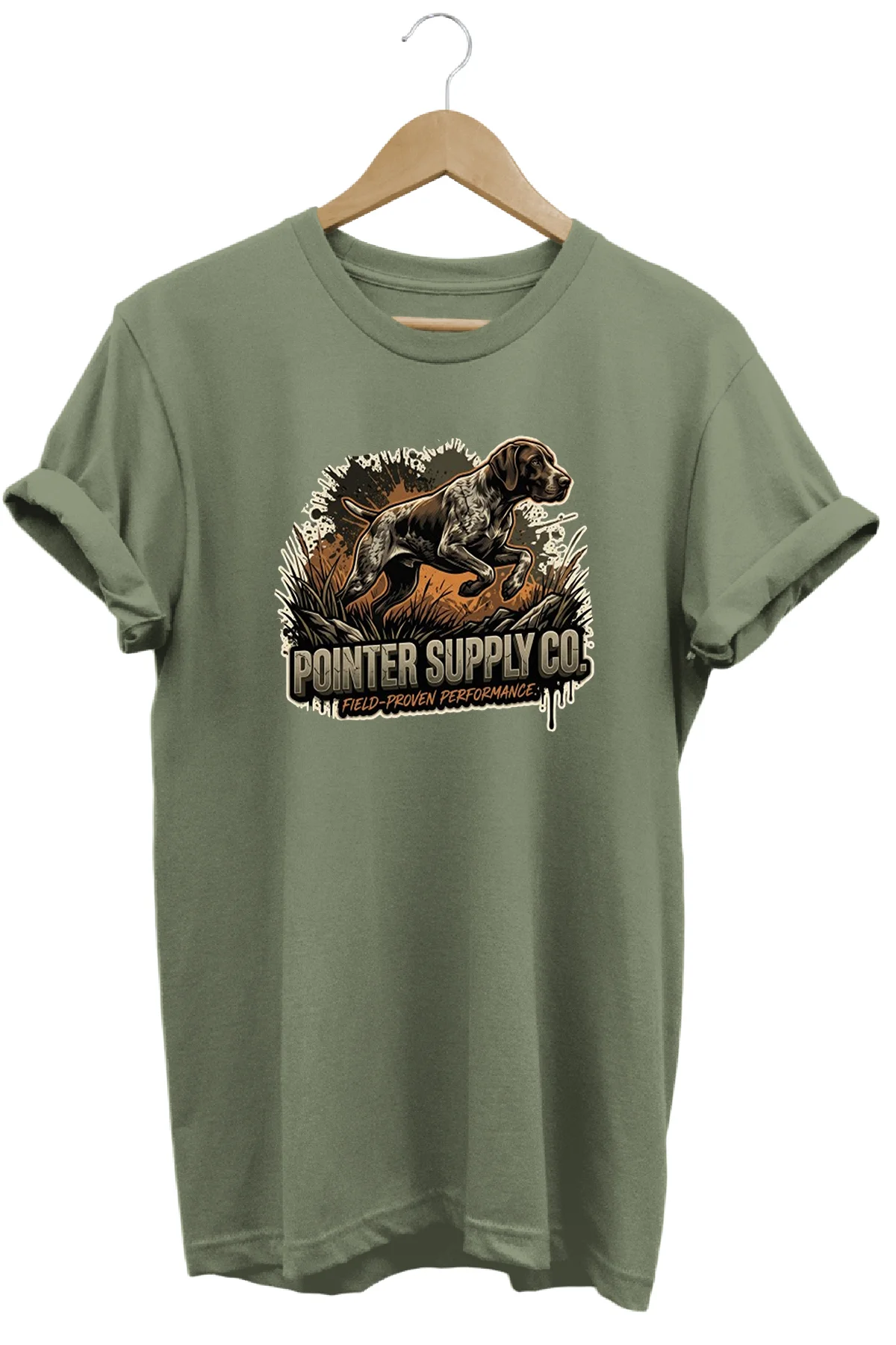 Unisex Pointer Co Baskılı T-shirt - Premium Köpekler Serisi Bisik
