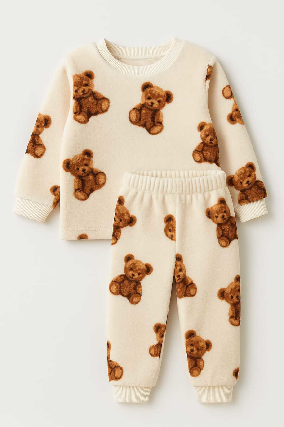 Oz Baby Unisex Polar Tüy Peluş Kışlık Çocuk Ve Bebek Eşofman Takımı (1-4