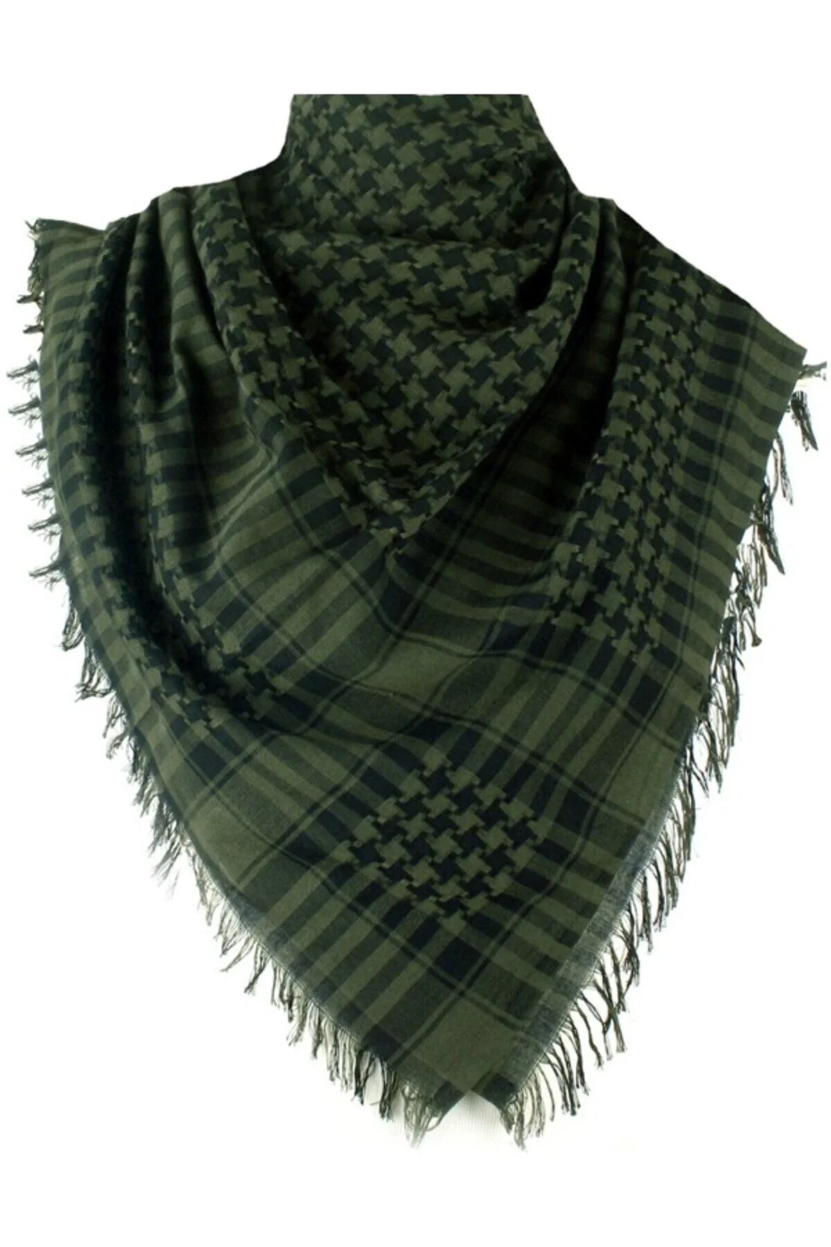 Unisex Poşu, Puşi, Keyfiye Şal haki yeşil-siyah