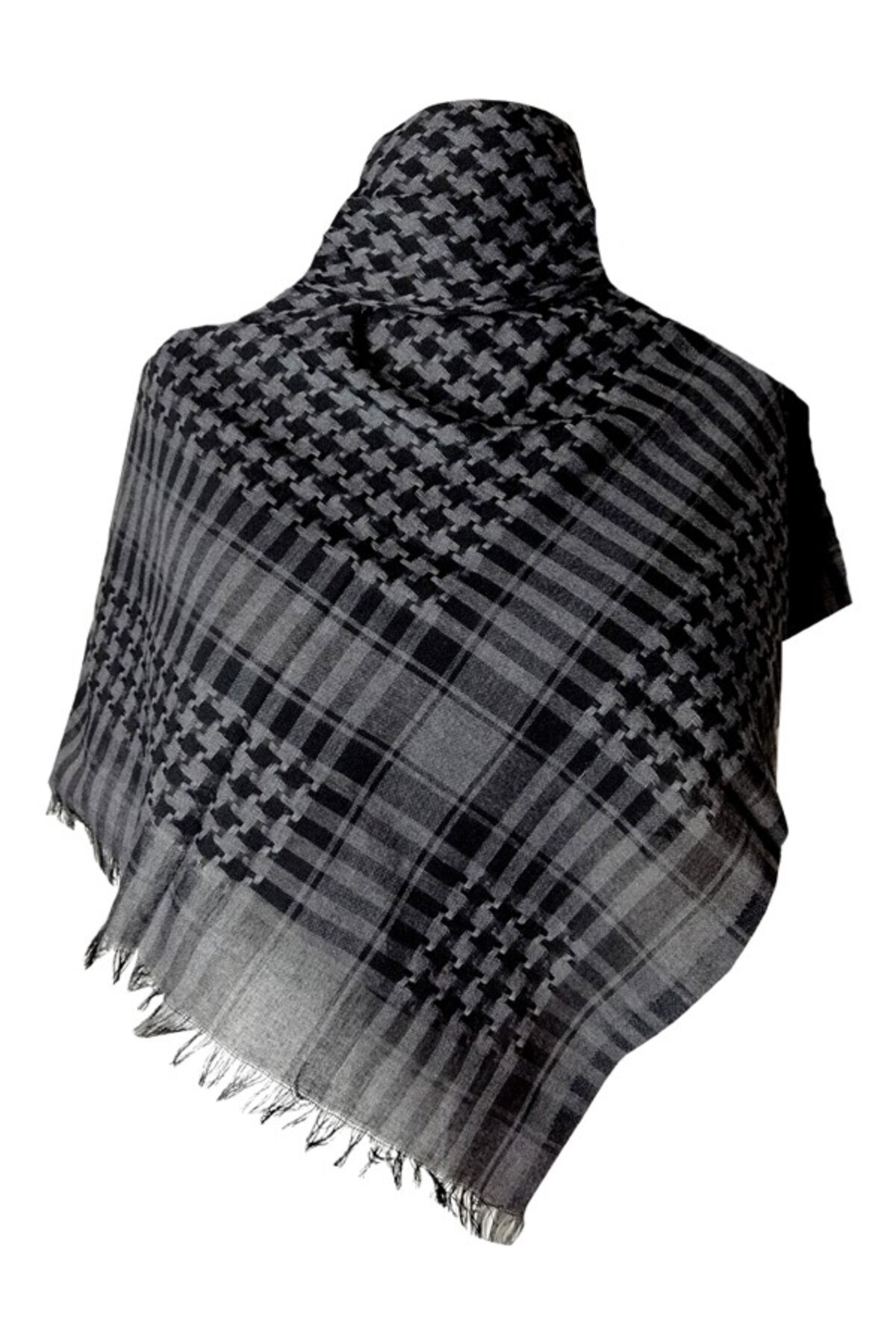 Arwoan Unisex Poşu, Puşi, Keyfiye Şal Gri-Siyah
