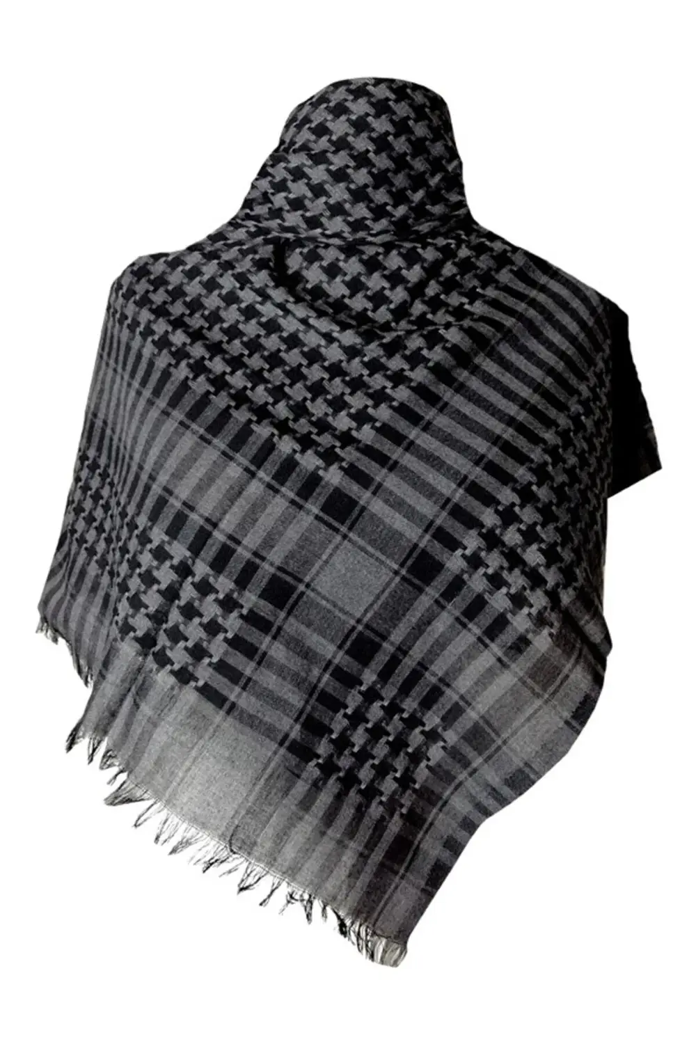 Unisex Poşu, Puşi, Keyfiye Şal gri-siyah