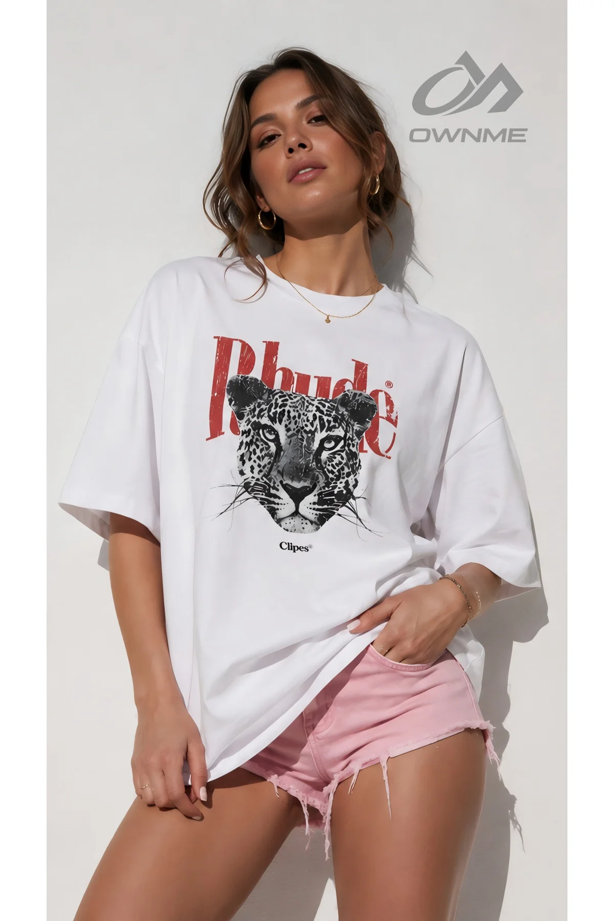 Unisex Rahude leopar Oversize T-shirt