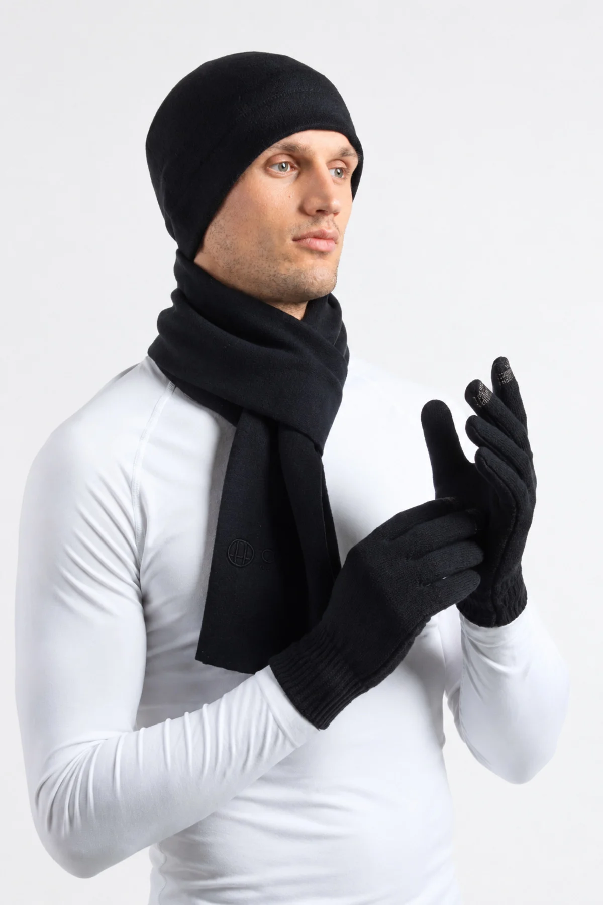 Unisex Rüzgar Geçirmez Esnek Kışlık Soft Parmak Touch Siyah Eldiven Dokunmatik Parmak Özellikli