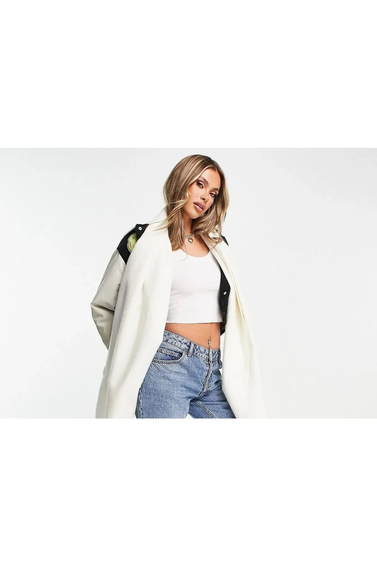 Unisex Sade Kalın Yumuşak Beyaz Atkı