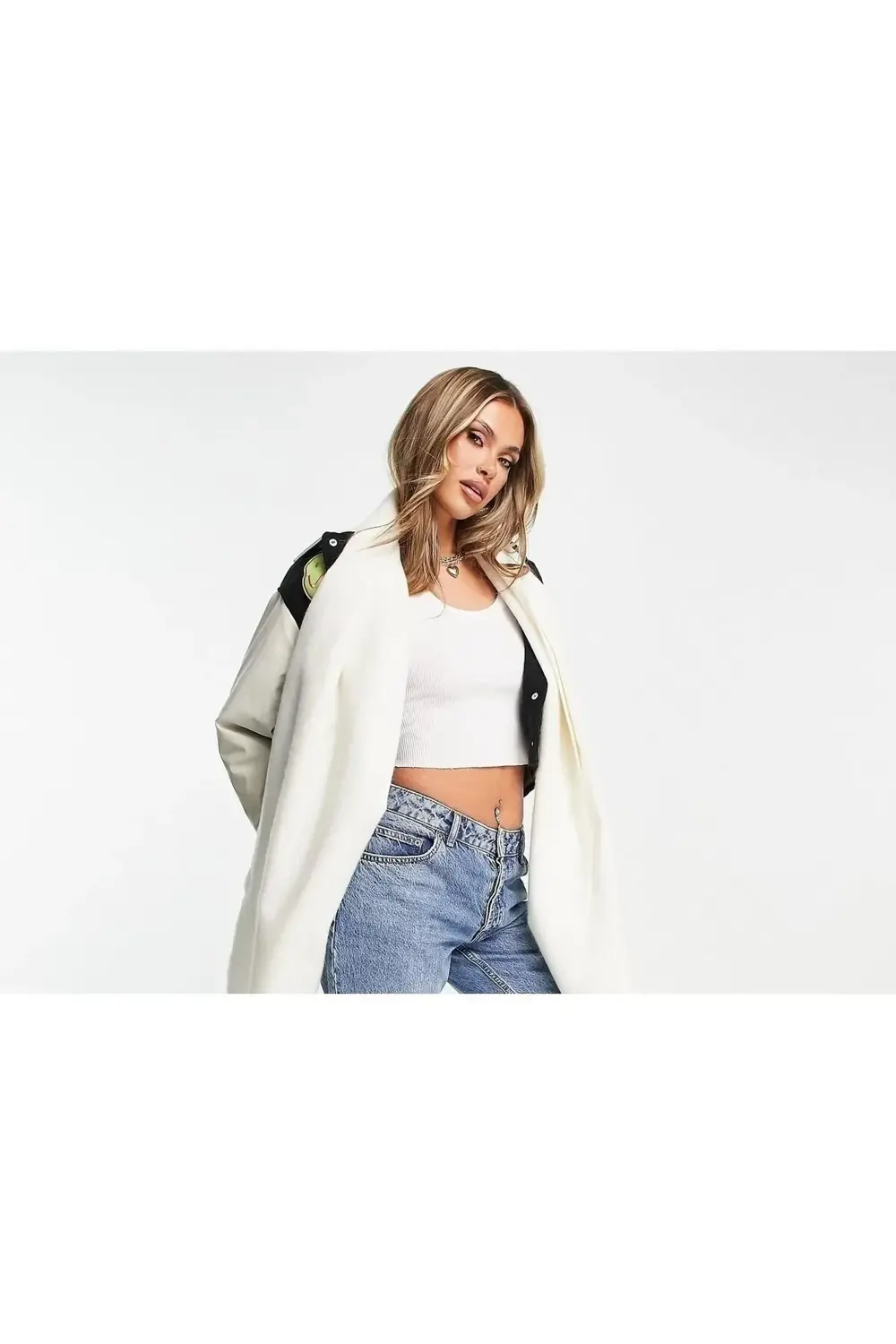 Unisex Sade Kalın Yumuşak Beyaz Atkı