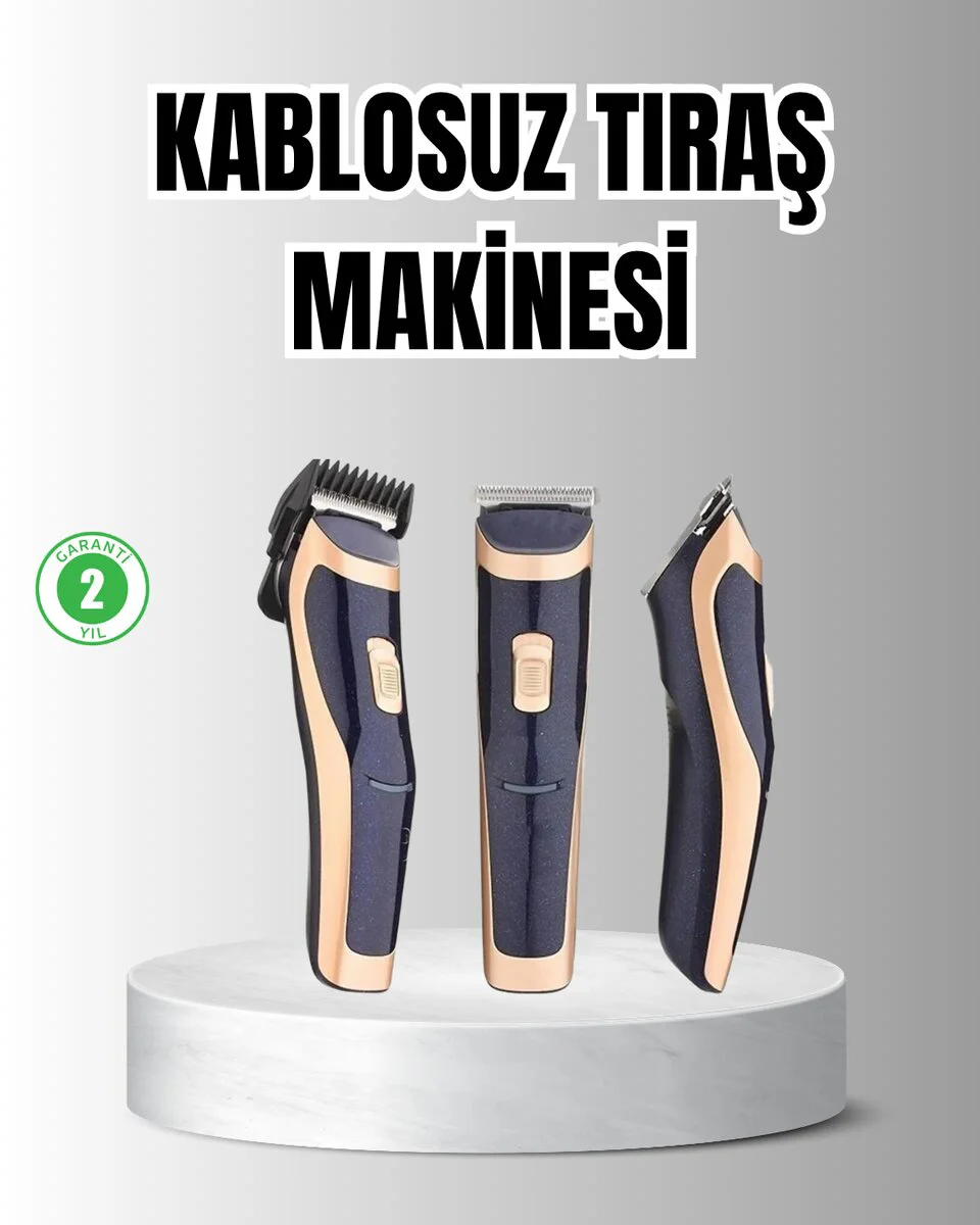 Unisex Şarjlı Saç ve Sakal Tıraş Makinesi – Ayarlanabilir Tarak Başlıkları Sessiz Motor