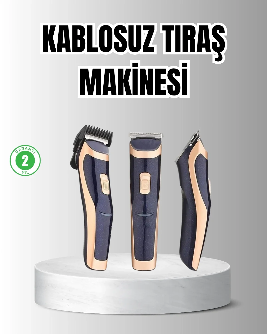 Unisex Şarjlı Saç ve Sakal Tıraş Makinesi – Ayarlanabilir Tarak B