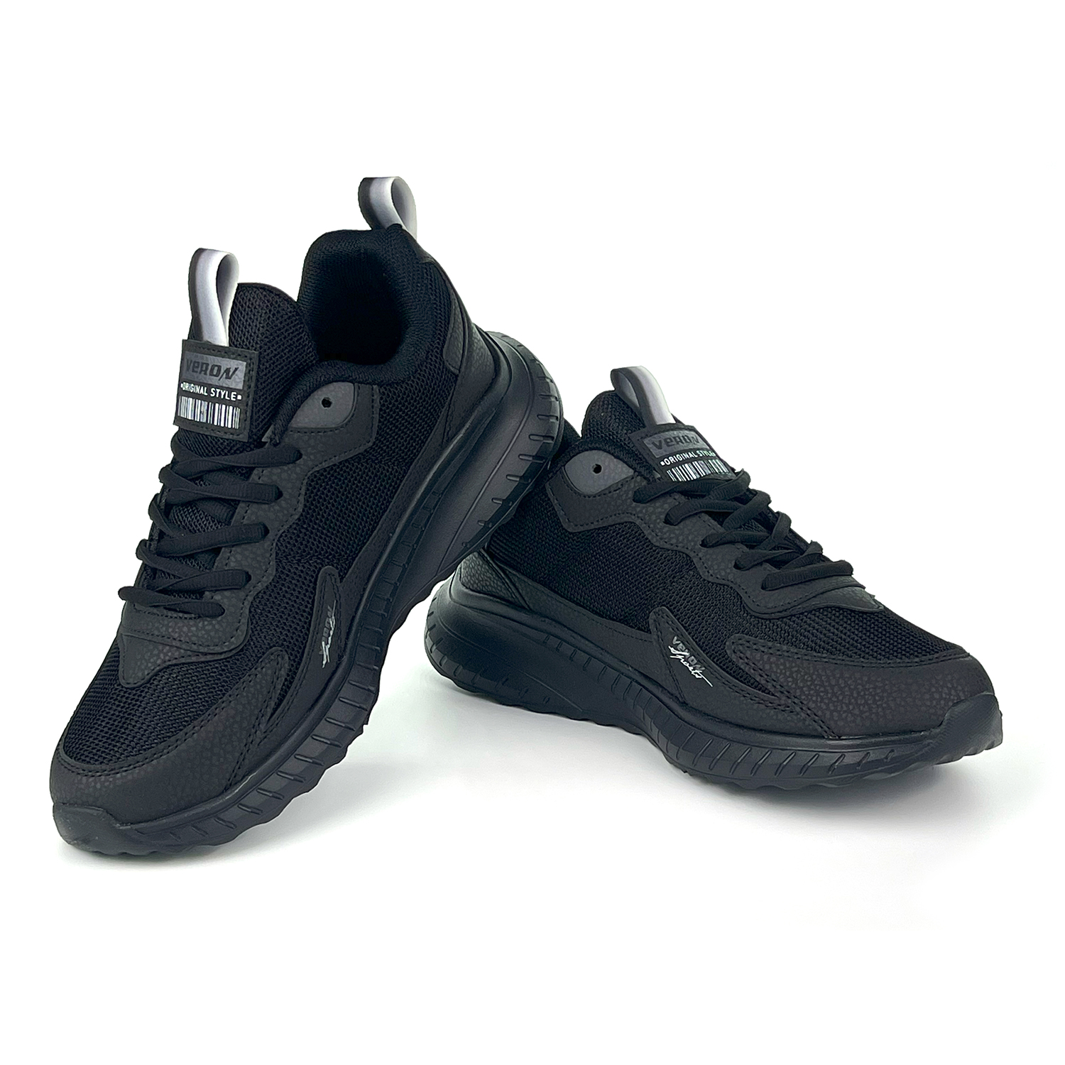 Kajila Unisex Siyah Bağcıklı Esnek Hafif Günlük Sneaker Spor Ayakkabı