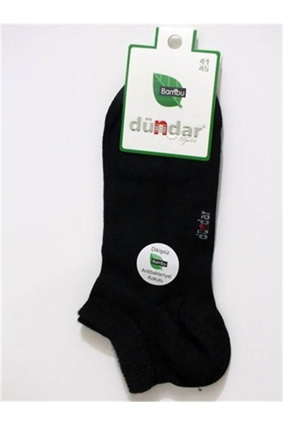 Unisex Siyah Bambu 6'lı Patik Çorap