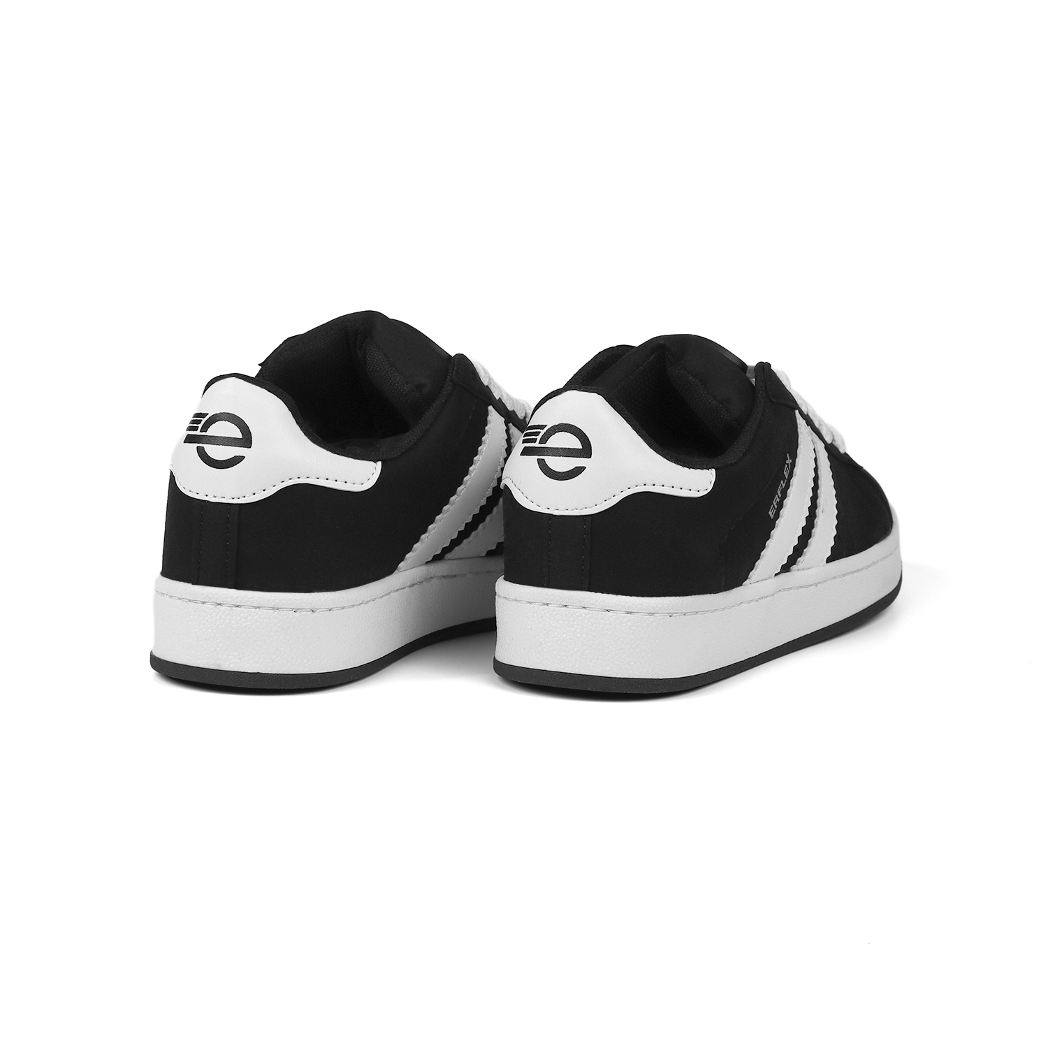 Unisex Siyah Beyaz-Beyaz Bağcıklı Rahat Sneaker Günlük Spor Ayakk