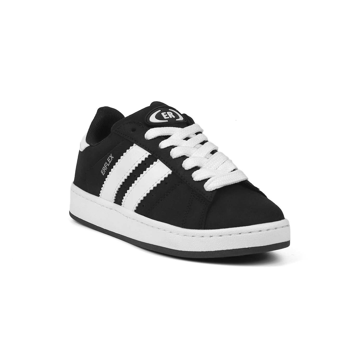 Unisex Siyah Beyaz-Beyaz Bağcıklı Rahat Sneaker Günlük Spor Ayakk