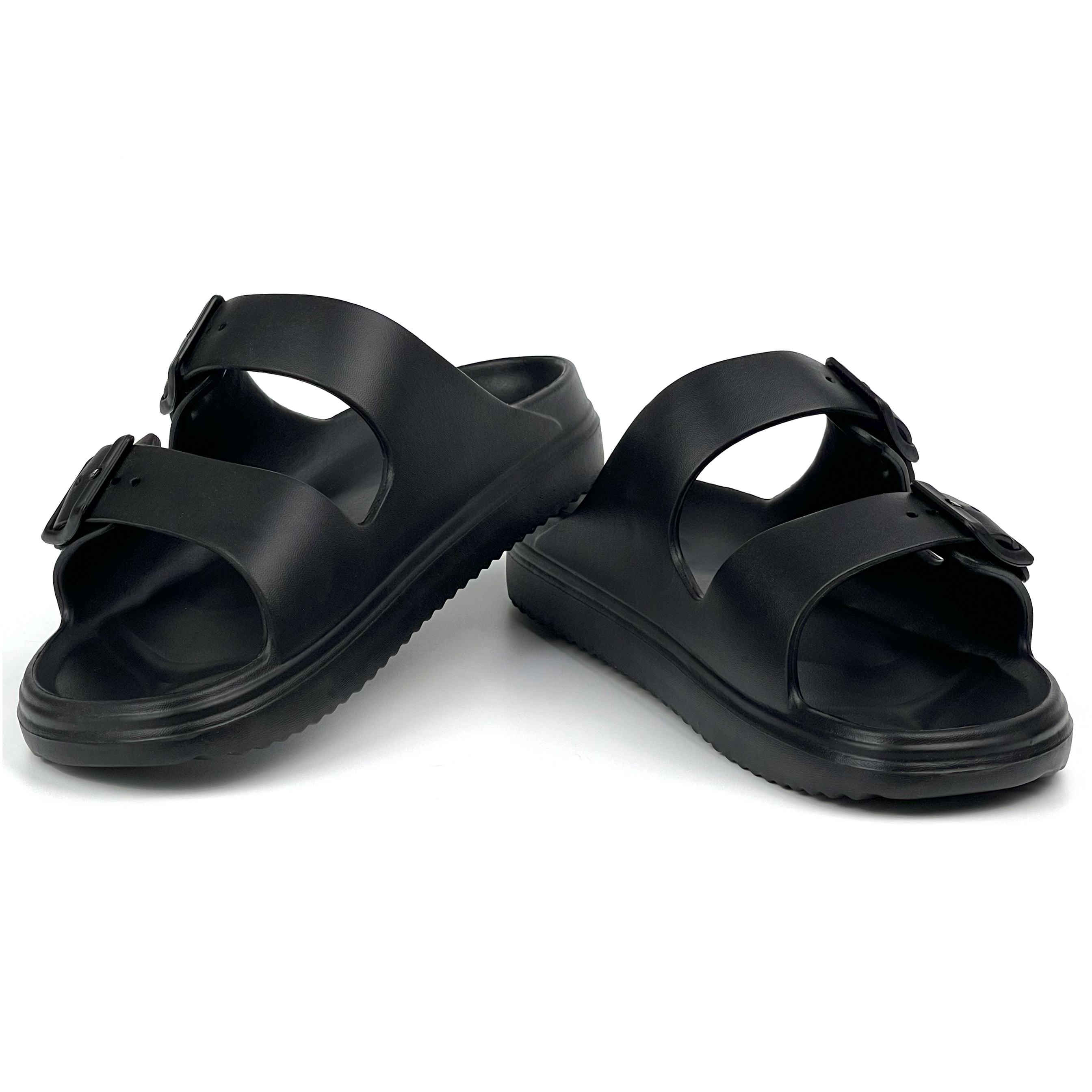 Kajila Unisex Siyah Çift Tokalı Kaymaz Taban Ayarlanabilir Hafif Günlük 