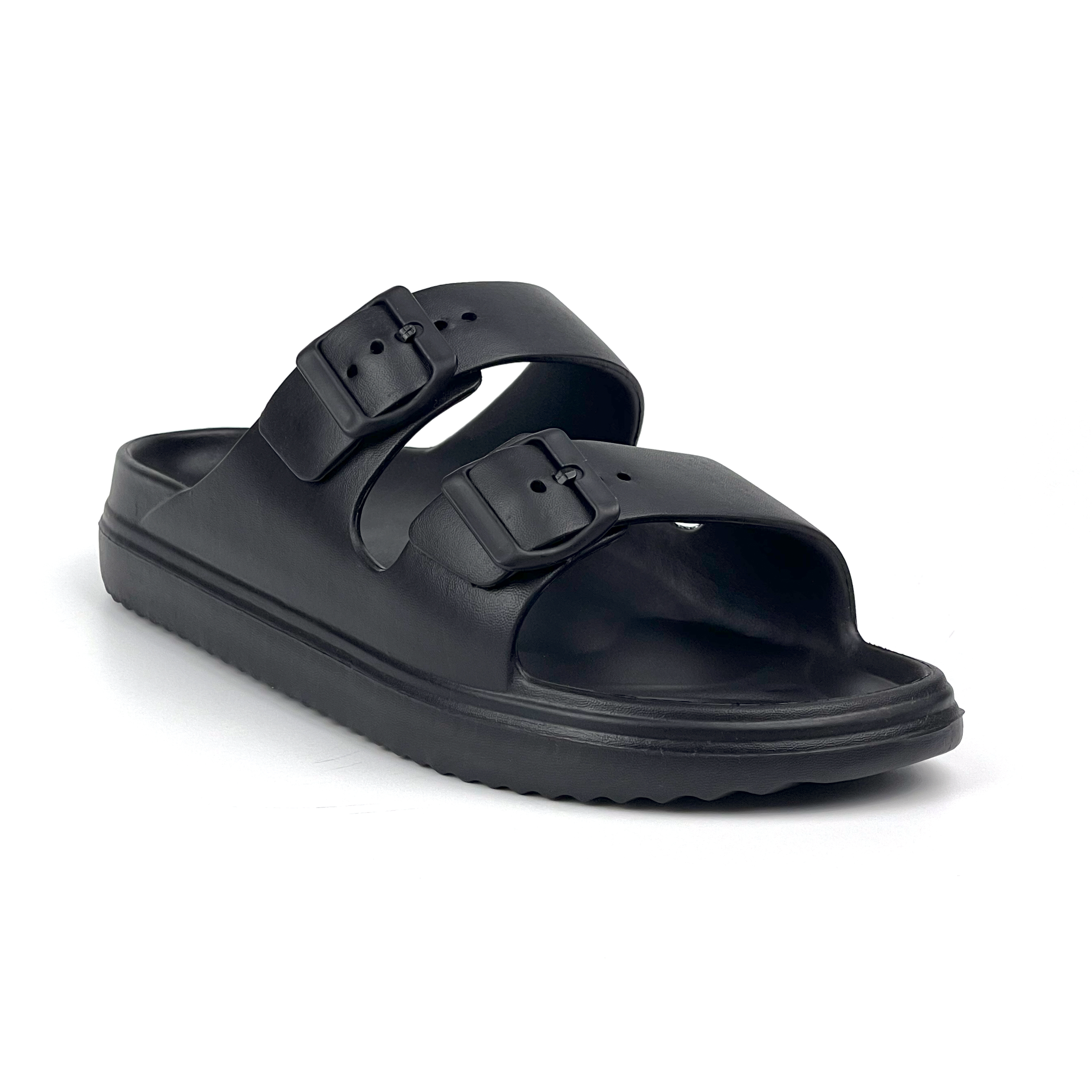 Kajila Unisex Siyah Çift Tokalı Kaymaz Taban Ayarlanabilir Hafif Günlük 