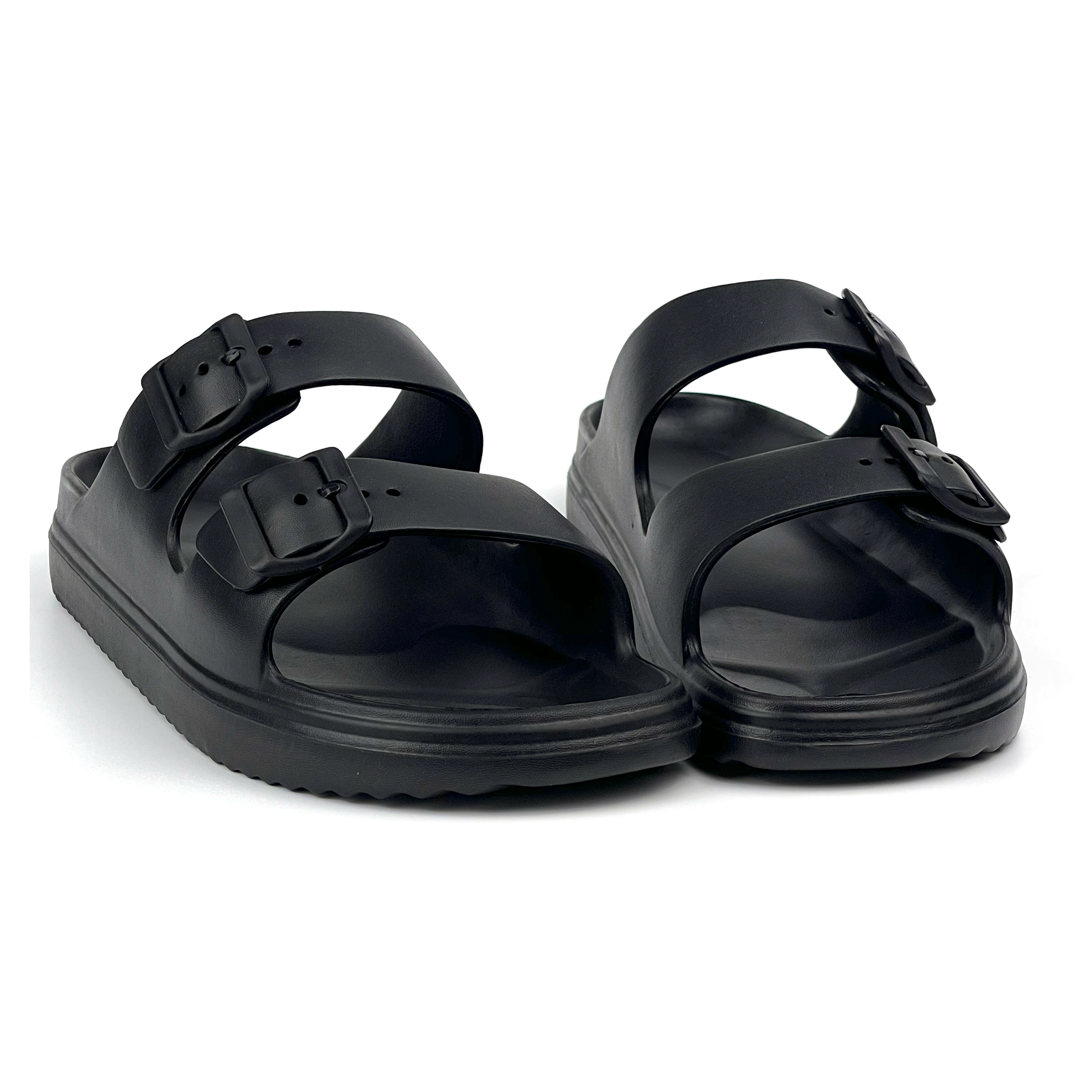 Kajila Unisex Siyah Çift Tokalı Kaymaz Taban Ayarlanabilir Hafif Günlük 