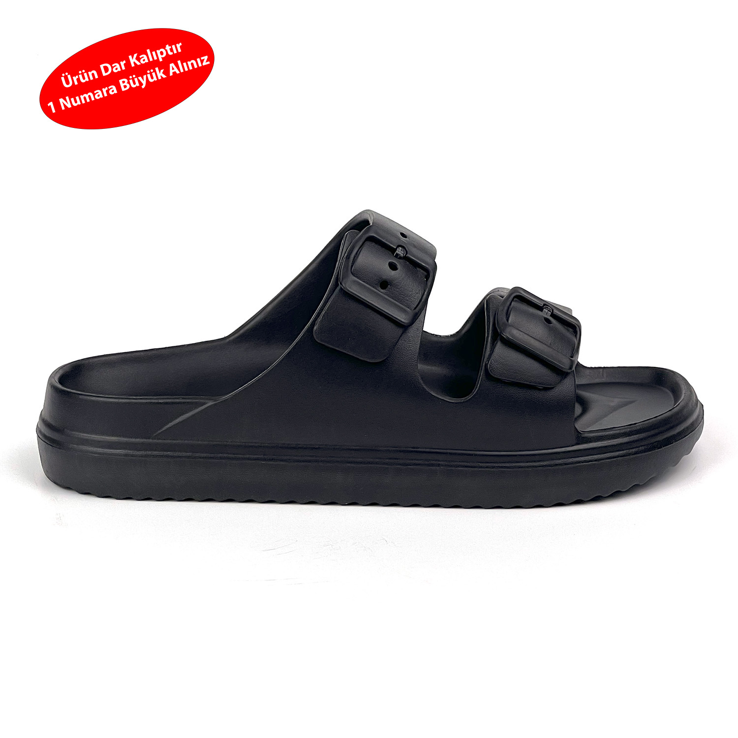 Kajila Unisex Siyah Çift Tokalı Kaymaz Taban Ayarlanabilir Hafif Günlük 