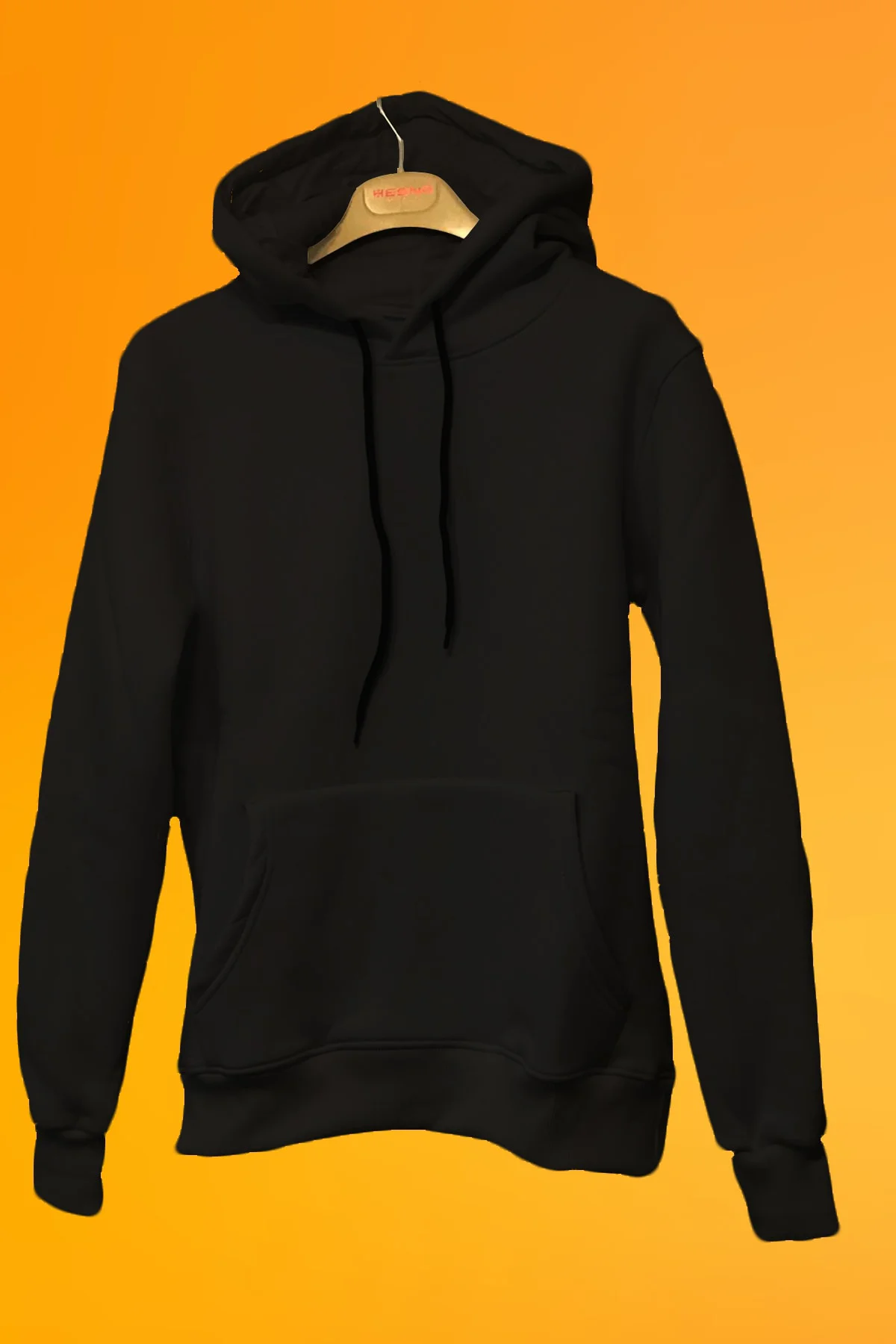 Unisex Siyah Kapüşonlu Sweatshirt