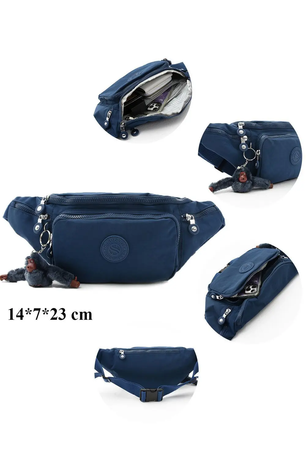 Unisex Siyah Krinkıl Kumaş Siyah Renkli Suya Dayanıklı Ayarlanabi