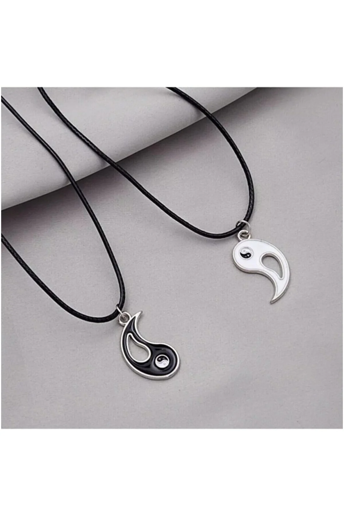 Unisex Siyah Yin Yang Best Friends Kolye, Arkadaşlık Ve Sevgili Kolyesi,Çok Renkli Tek Ebat