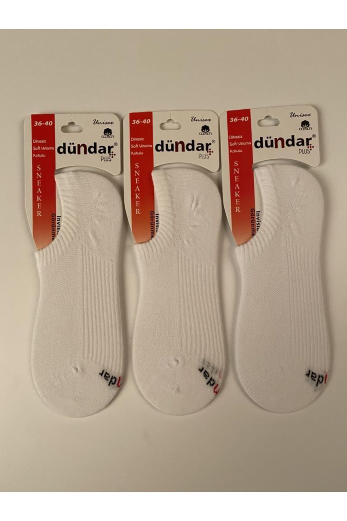 Unisex Sneaker Dikişsiz Çorap Plus Penye 3'lü