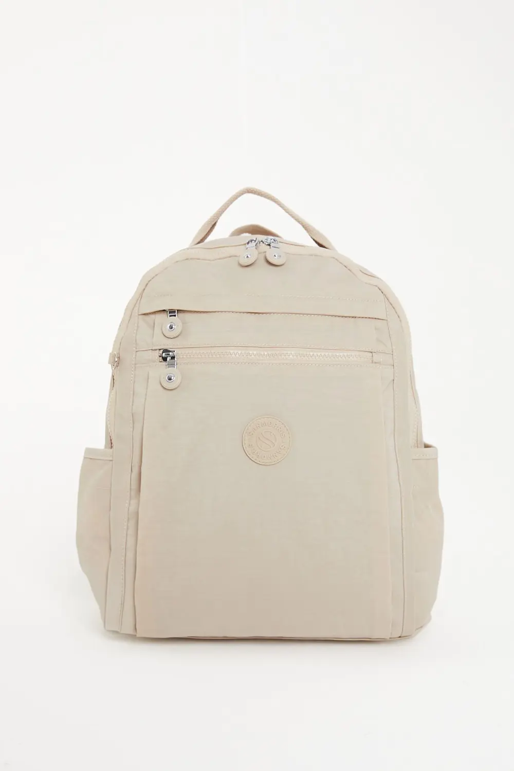 Unisex Suya Dayanıklı Krinkıl Kumaş Çok Gözlü Krem Laptop Okul Ve