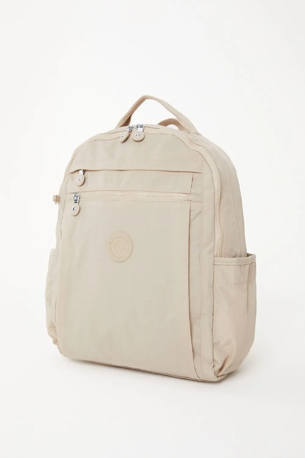 Unisex Suya Dayanıklı Krinkıl Kumaş Çok Gözlü Krem Laptop Okul Ve