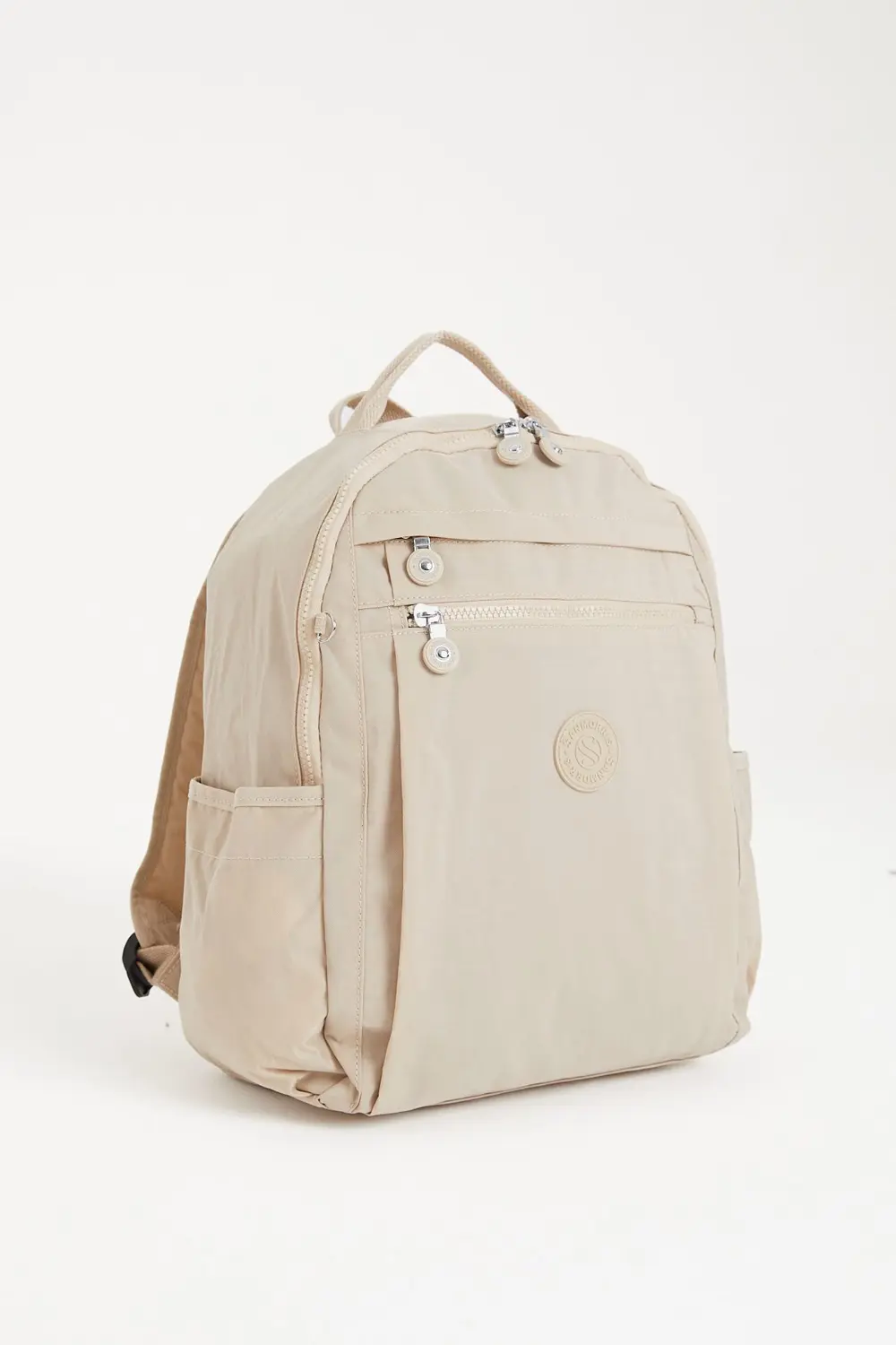 Unisex Suya Dayanıklı Krinkıl Kumaş Çok Gözlü Krem Laptop Okul Ve