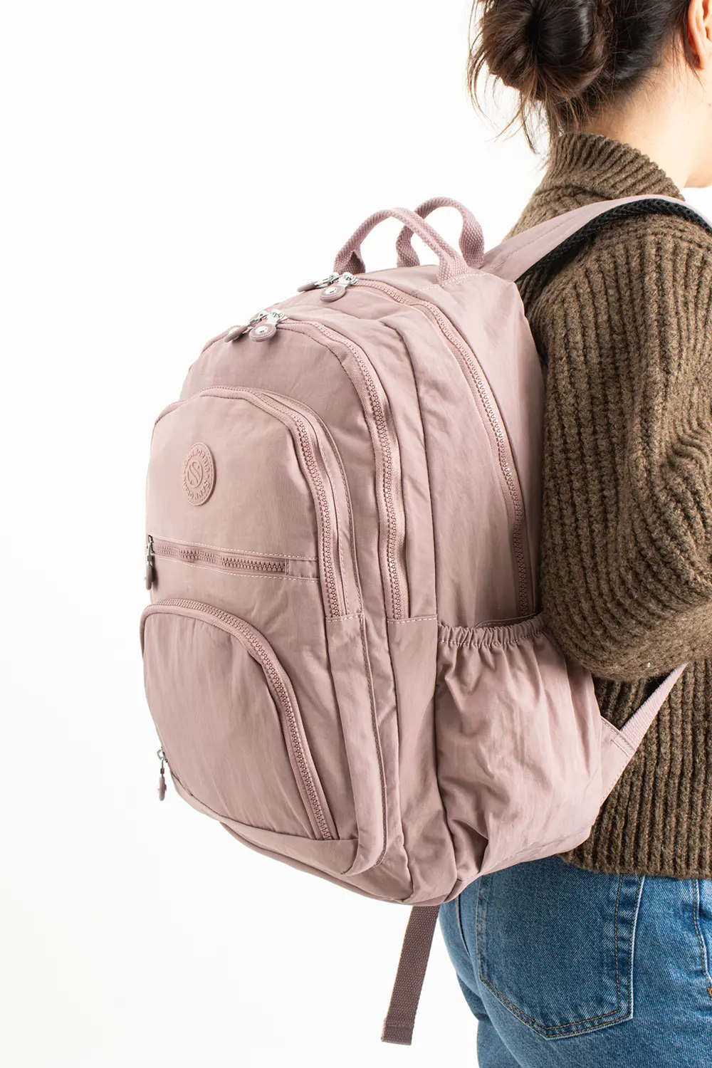 Unisex Suya Dayanıklı Krinkıl Kumaş Çok Gözlü Orta Boy Laptop Oku