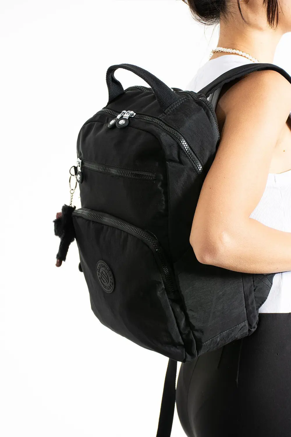 Unisex Suya Dayanıklı Krinkıl Kumaş Çok Gözlü Orta Boy Siyah Renk