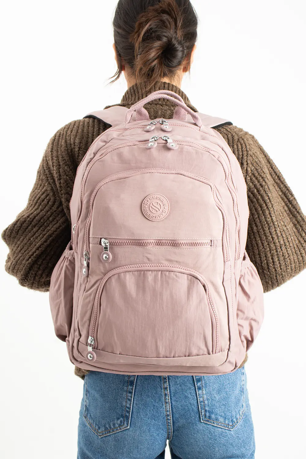 Unisex Suya Dayanıklı Krinkıl Kumaş Çok Gözlü Orta Boy Laptop Oku