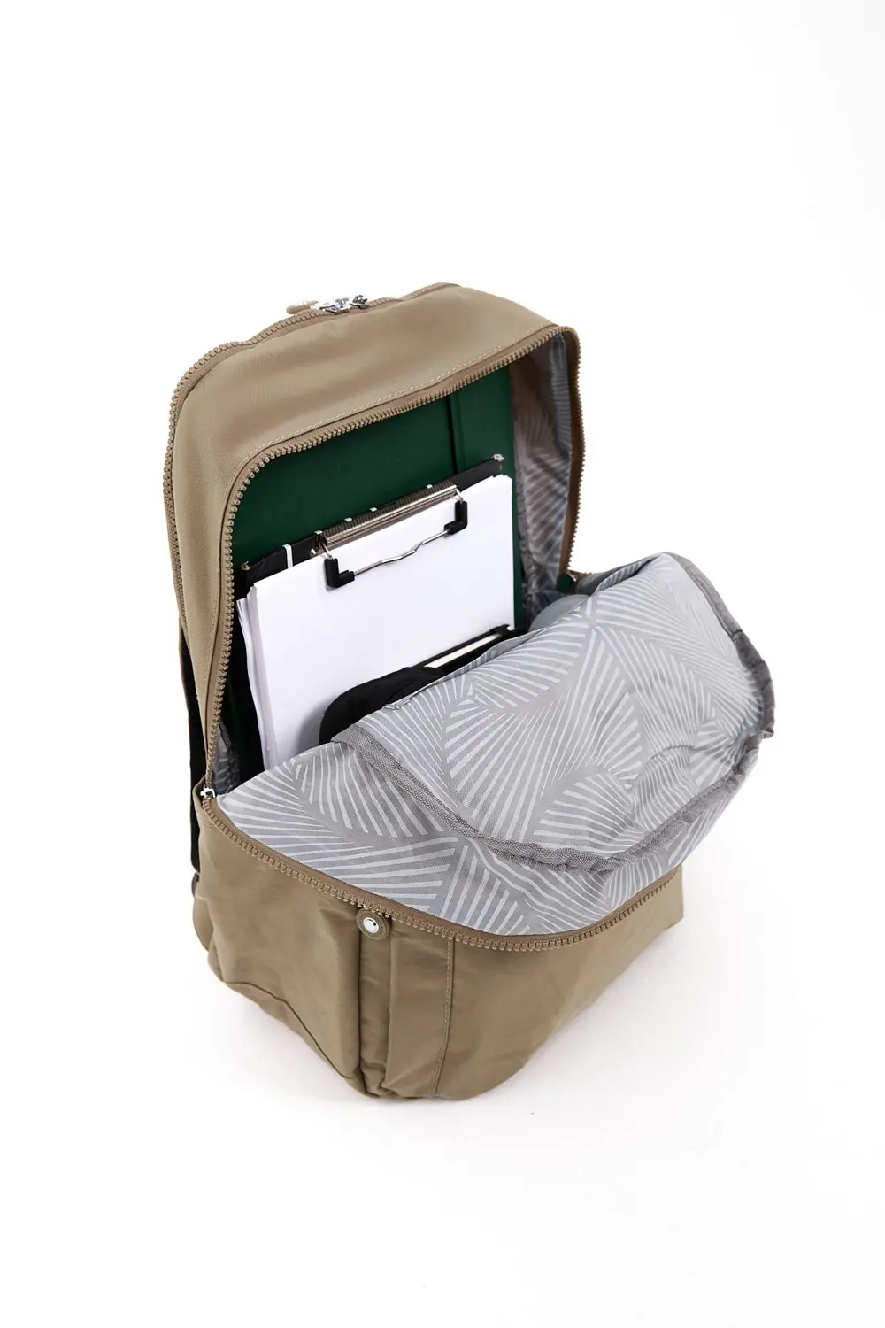 Unisex Suya Dayanıklı Orta Boy Krinkıl Kumaş Çok Gözlü Bej Laptop
