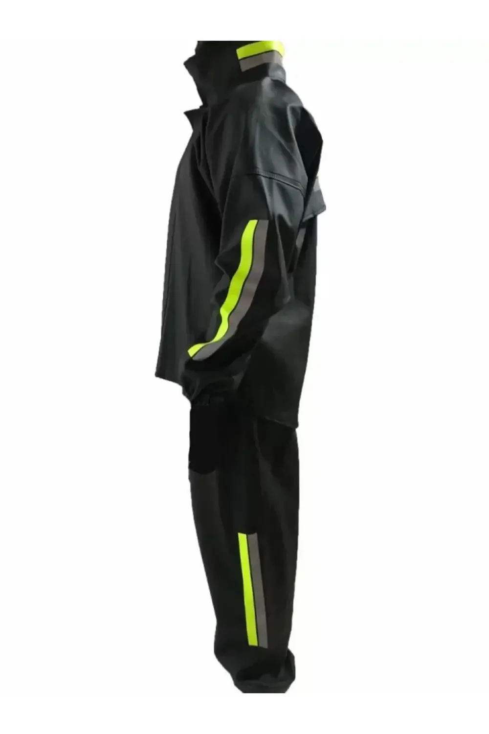 Unisex Tam Kalıp Motorcu Kurye Su Gecirmez Yağmurluk Takım - Siya