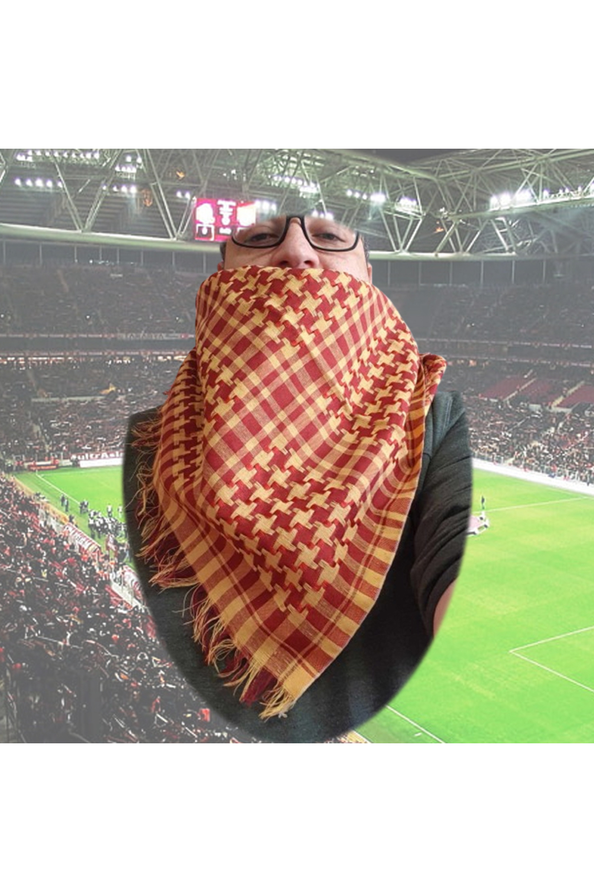 Unisex Taraftar Şalı 100 Cm X 100 Cm Günlük Kullanım Puşi Şal