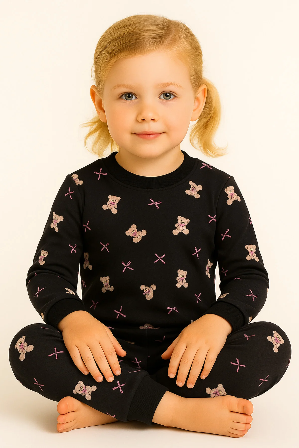 Unisex Termal Süet Pijama Takımı 1-4 Yaş | Yeni Sezon Dolgulu Çoc