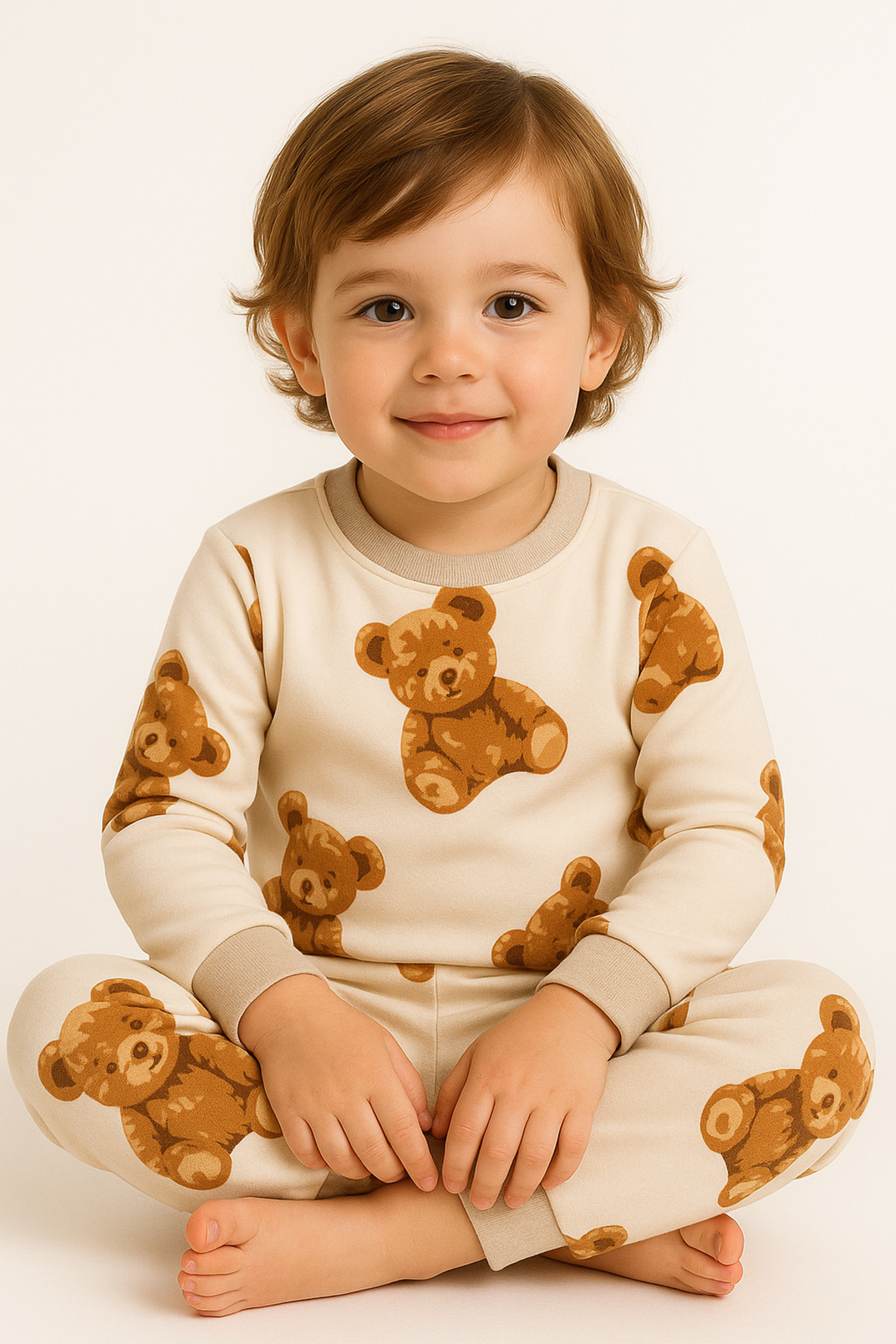 Oz Baby Unisex Termal Süet Pijama Takımı 1-4 Yaş | Yeni Sezon Dolgulu Çoc