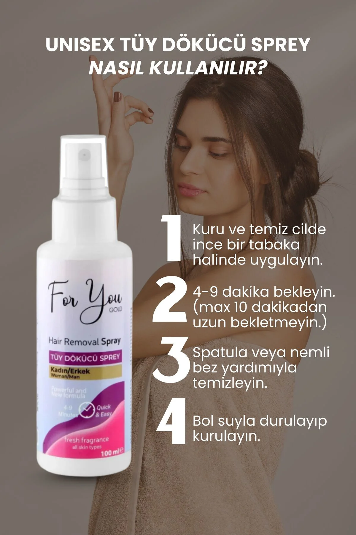 Unisex Tüy Dökücü Krem Sprey 100 Ml