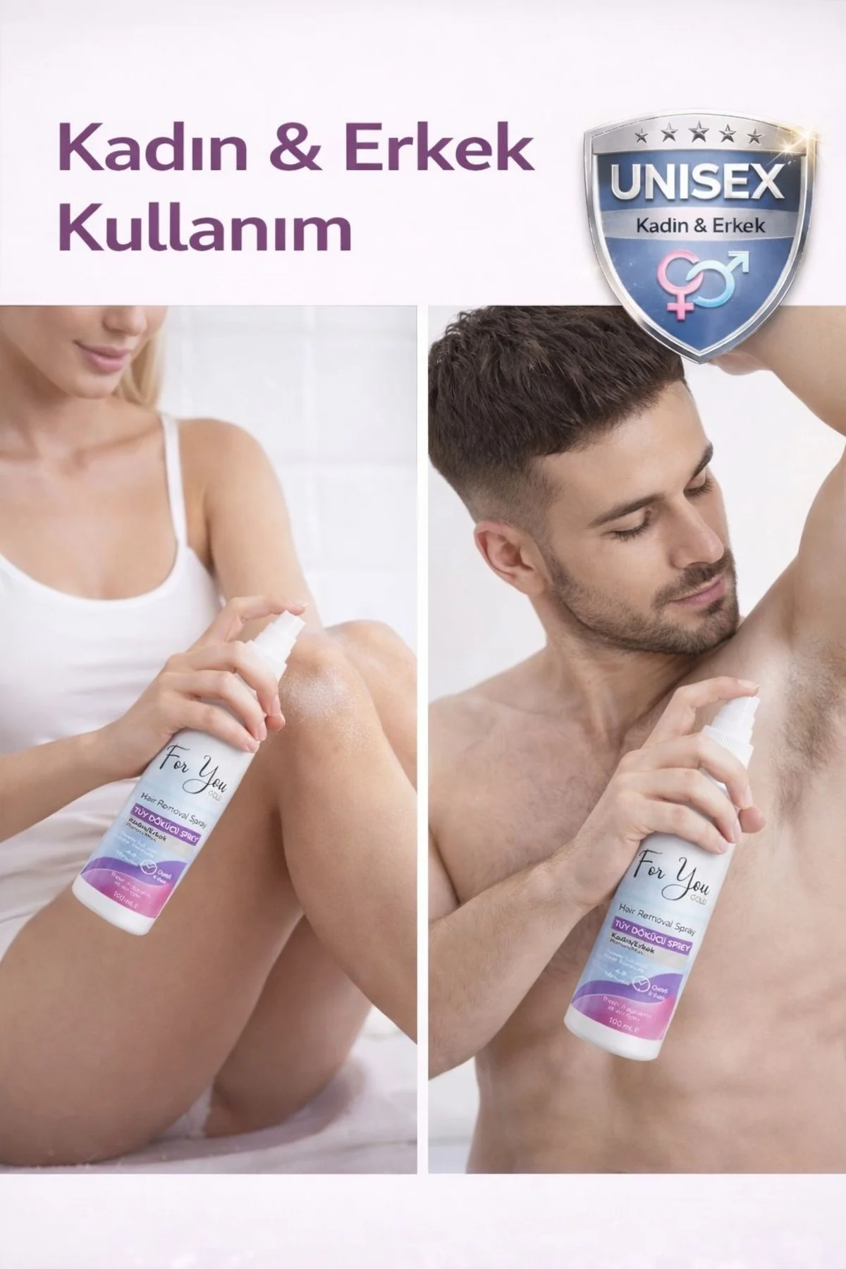 Unisex Tüy Dökücü Krem Sprey 100 Ml X 2 Adet