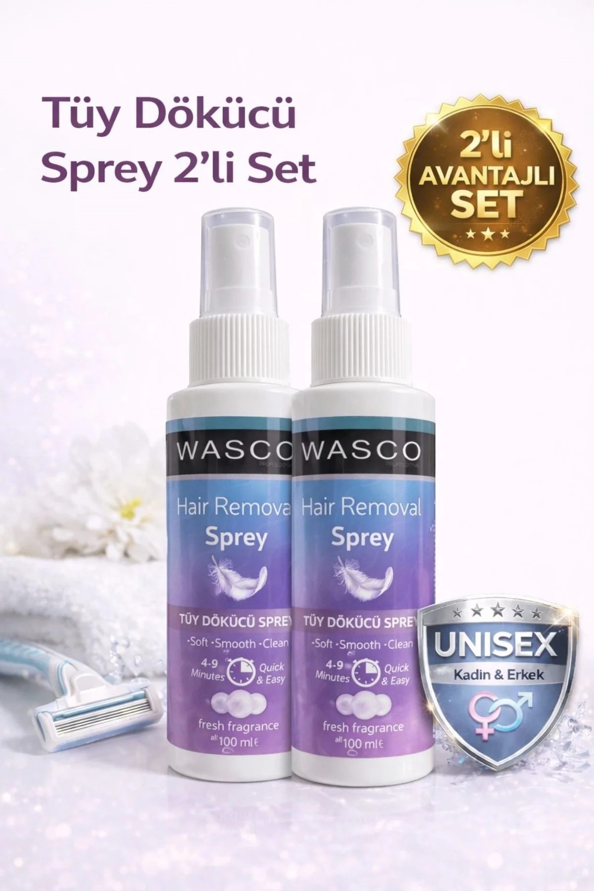 Unisex Tüy Dökücü Sprey 100 ml X 2Adet