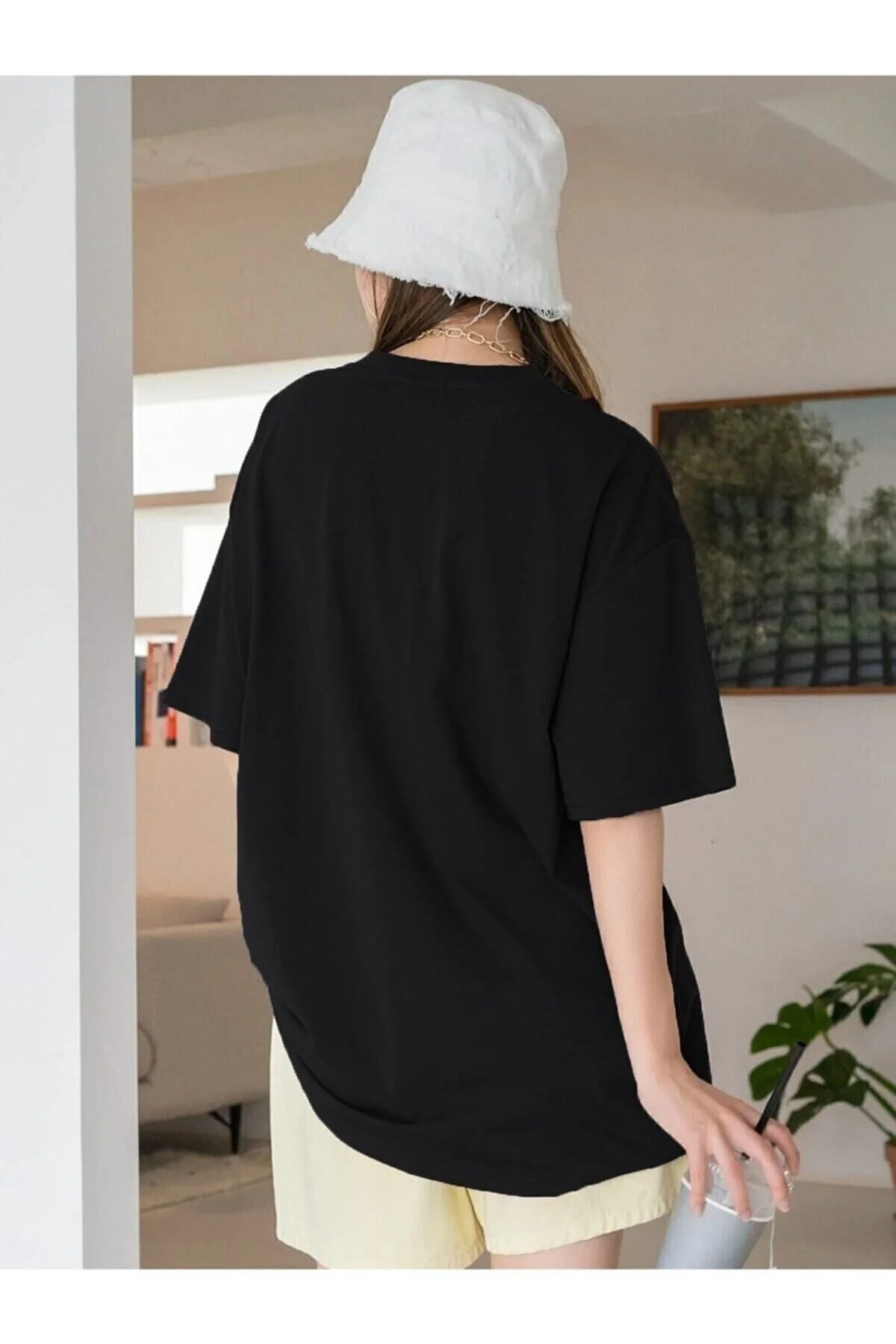 Unisex Why Not Siyah Oversize Bisiklet Yaka Baskılı T-shirt Fiyatı, Yorumları ve Özellikleri