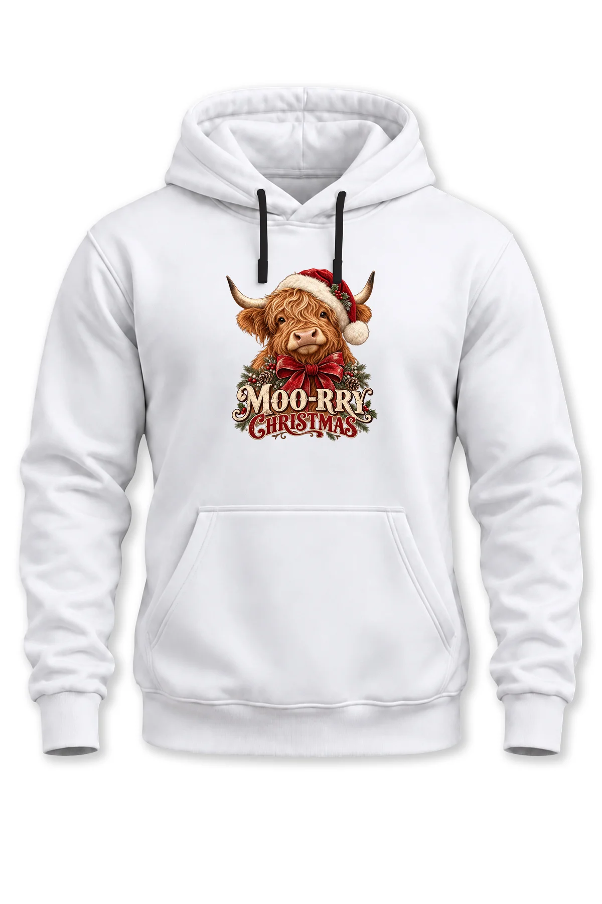 Unisex Yılbaşı Temalı Highland İnek Moo-Rry Christmas Baskılı Kapüşonlu Sweatshirt Hoodie Unisex Yılbaşı Temalı Highland İnek Moo-Rry Christmas Baskılı Kapüşonlu Sweatshirt Hoodie