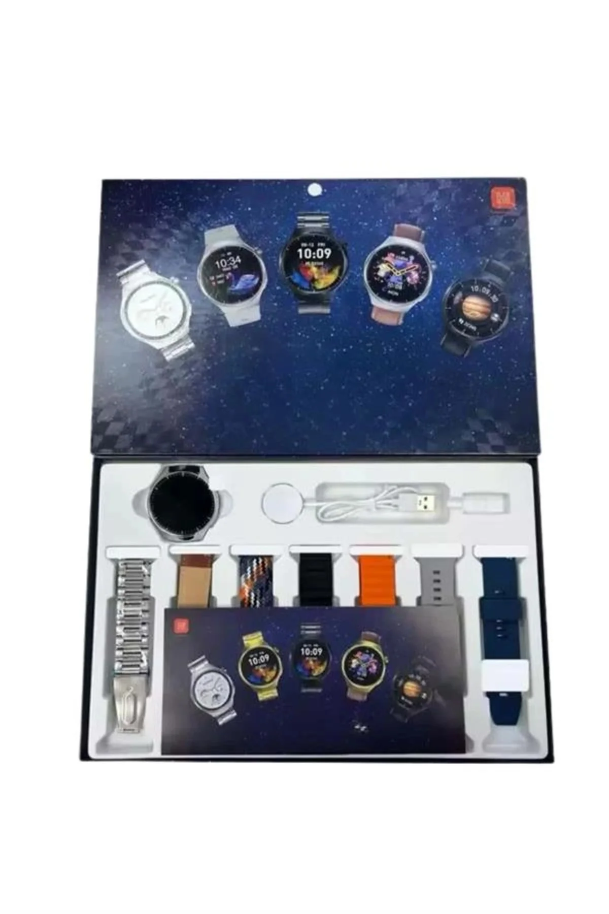 Unısex Yuvarlak Ekranlı 7 Kordonlu Akıllı Saat GPS Destekli Çoklu