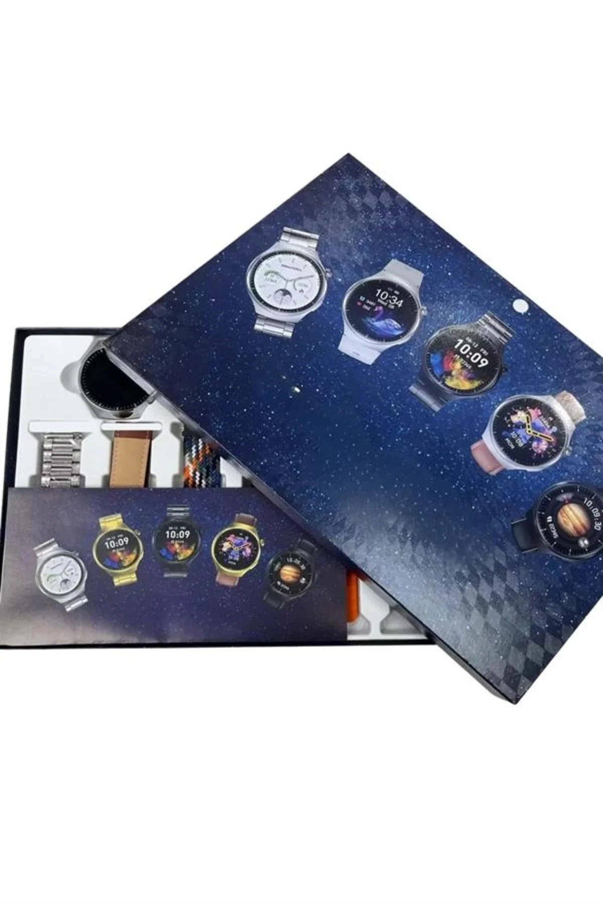 Unısex Yuvarlak Ekranlı 7 Kordonlu Akıllı Saat GPS Destekli Çoklu