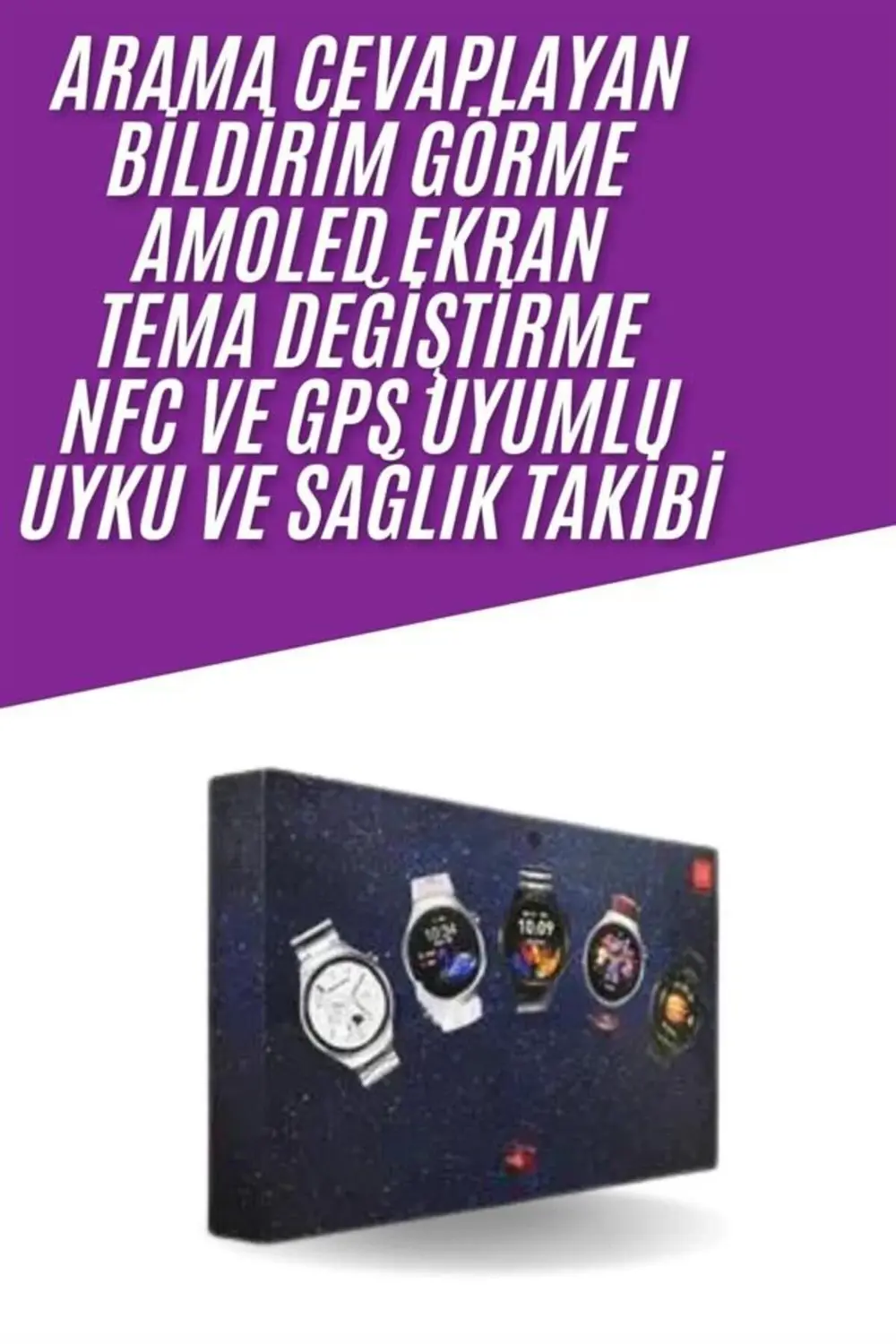 Unısex Yuvarlak Ekranlı 7 Kordonlu Akıllı Saat GPS Destekli Çoklu