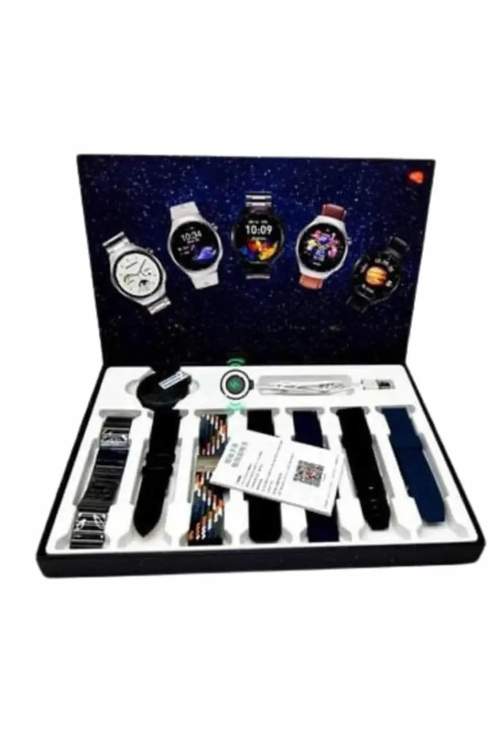 Unısex Yuvarlak Ekranlı 7 Kordonlu Akıllı Saat GPS Destekli Çoklu